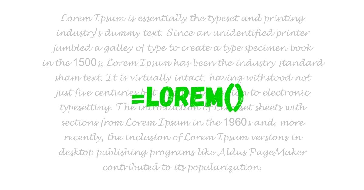 What Is the Command for Lorem?