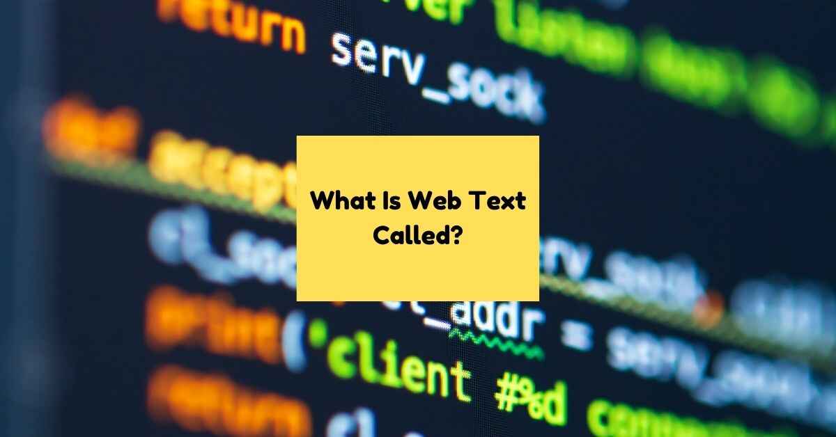 What Is Web Text Called?