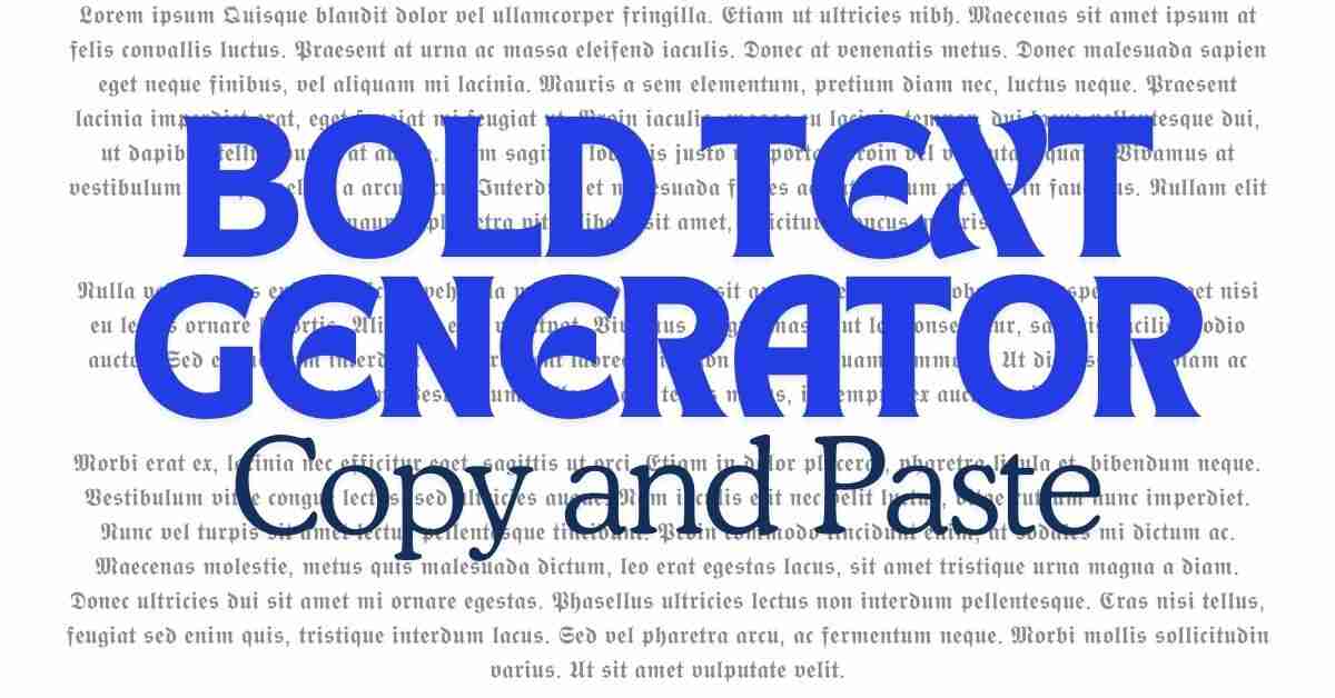 Bold Text Generator Copy and Paste