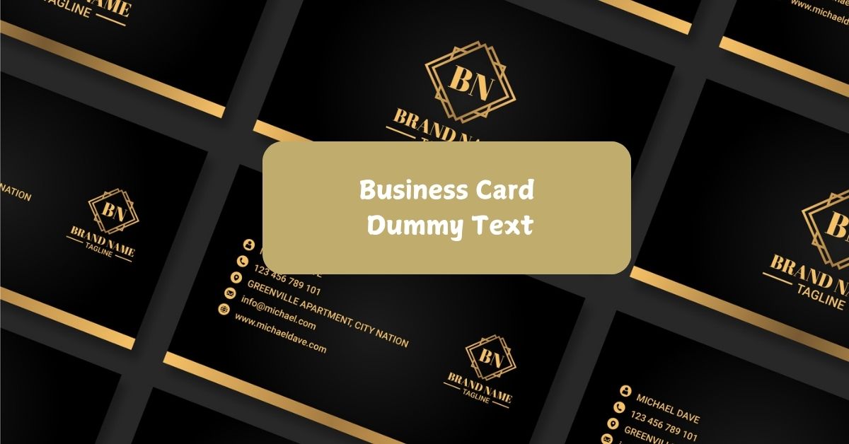 Business Card Dummy Text