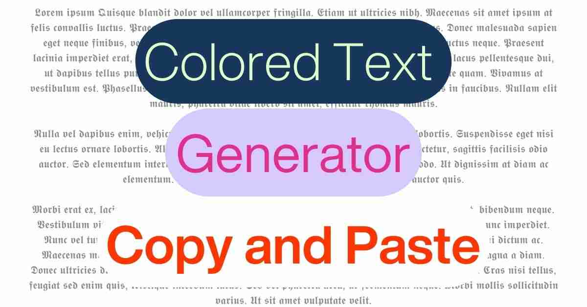 Colored Text Generator Copy and Paste