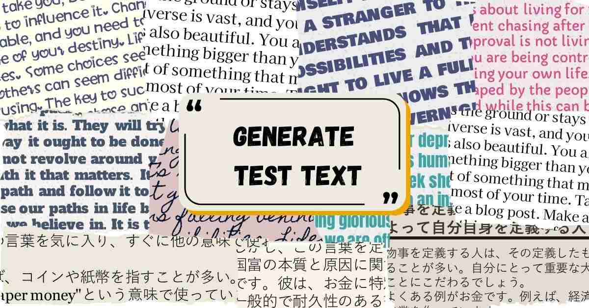 Generate Test Text - Lipsum Hub