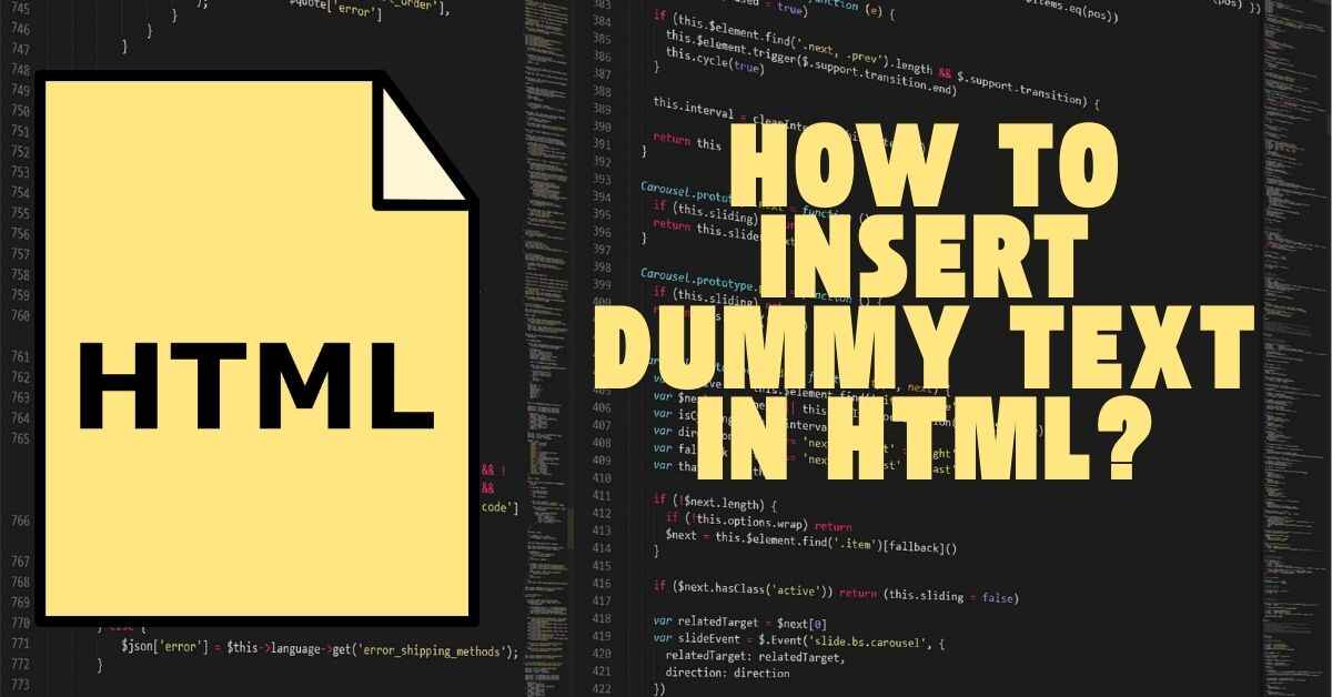 How to Insert Dummy Text in Html?