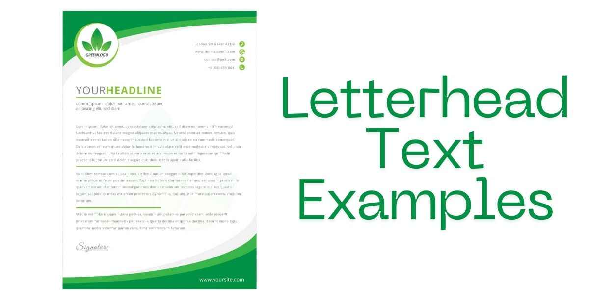 Letterhead Text Examples