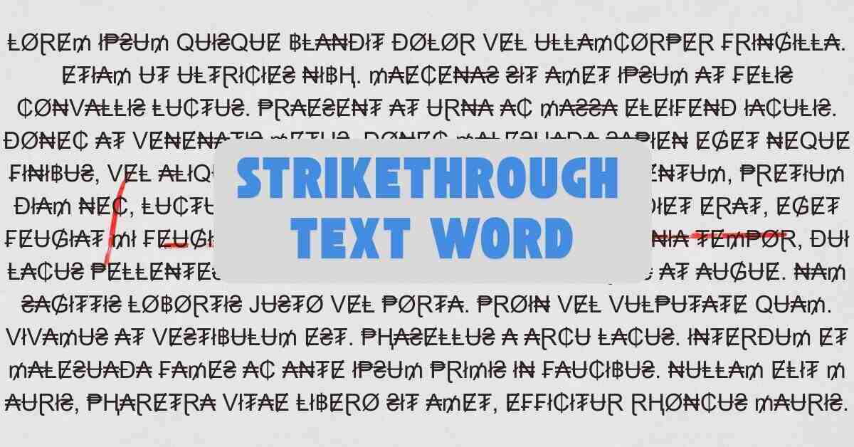 Strikethrough Text Word