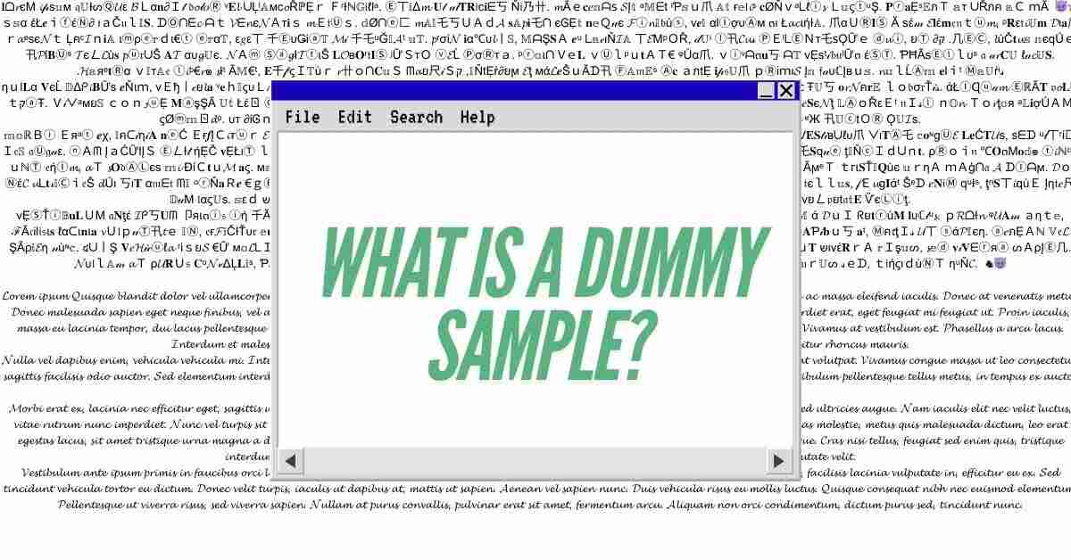 What Is a Dummy Sample?