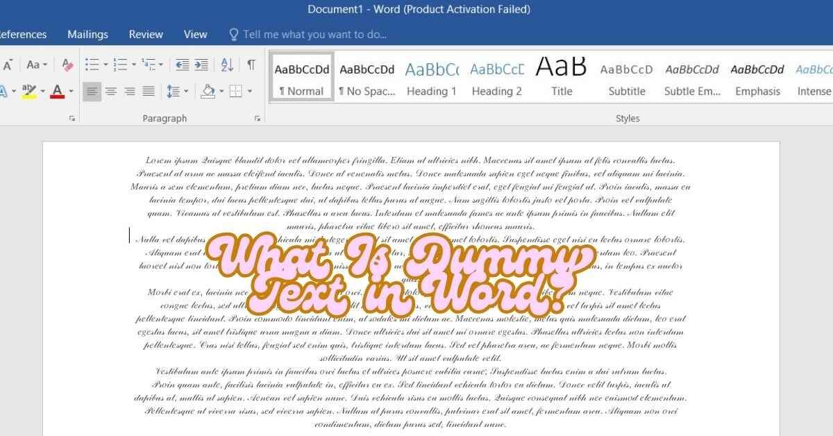 What Is Dummy Text in Word?