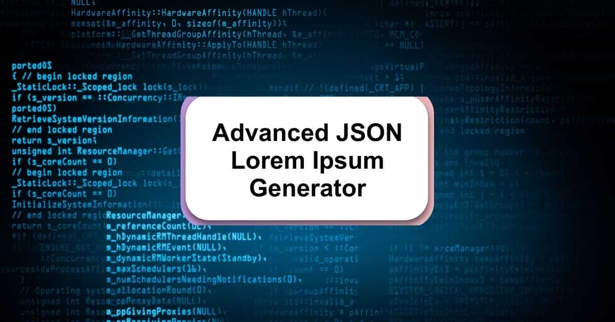 Advanced JSON Lorem Ipsum Generator