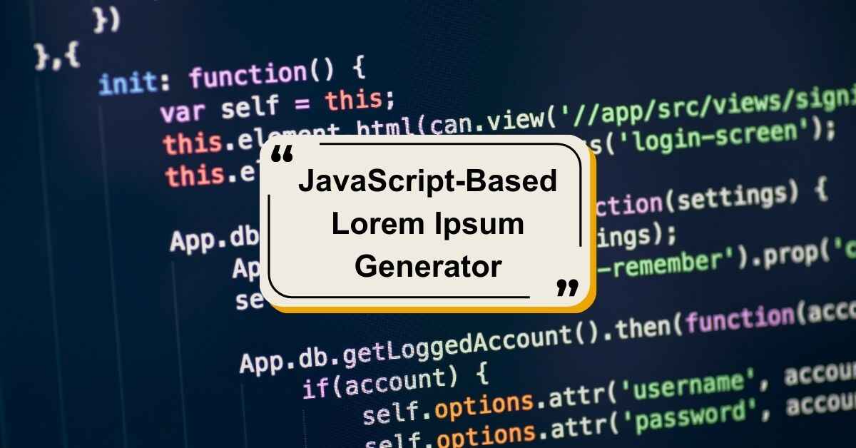 JavaScript-Based Lorem Ipsum Generator