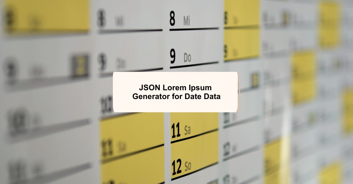 JSON Lorem Ipsum Generator for Date Data