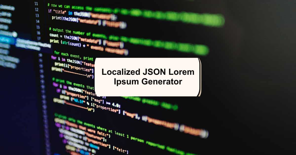 Localized JSON Lorem Ipsum Generator