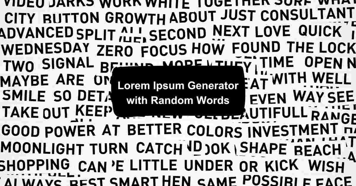 Lorem Ipsum Generator with Random Words