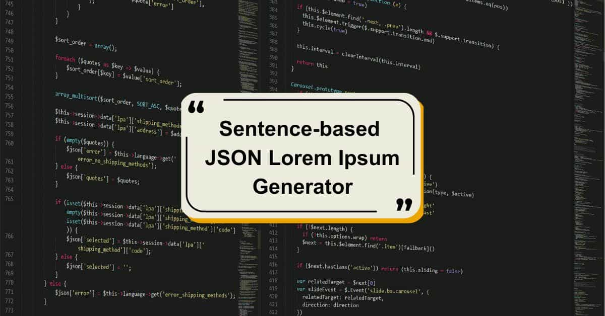 Sentence-based JSON Lorem Ipsum Generator