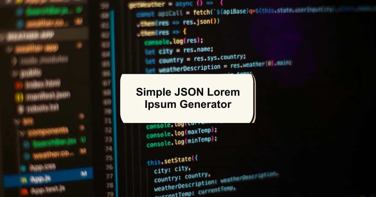 Simple JSON Lorem Ipsum Generator