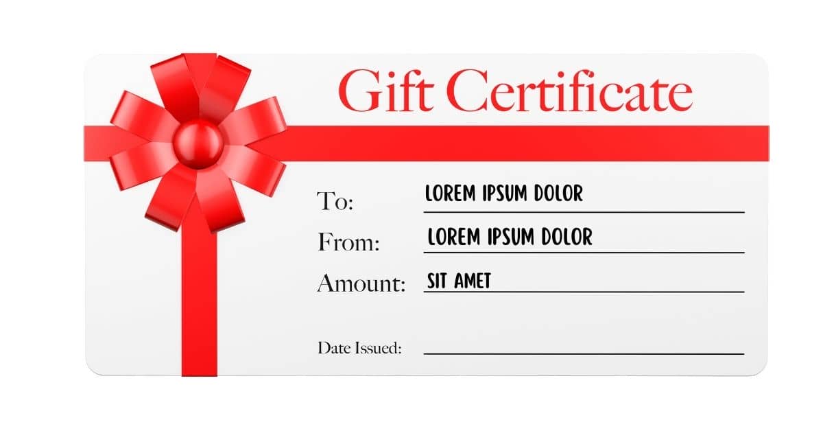 Lorem Ipsum Generator for Gift Certificate Layouts
